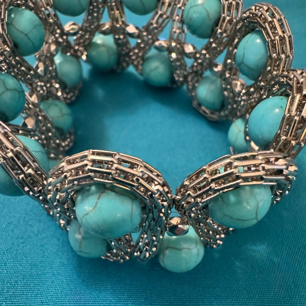 Silver and Turquoise Beaded Bracelet
*6 for $20 - Picture 2 of 3